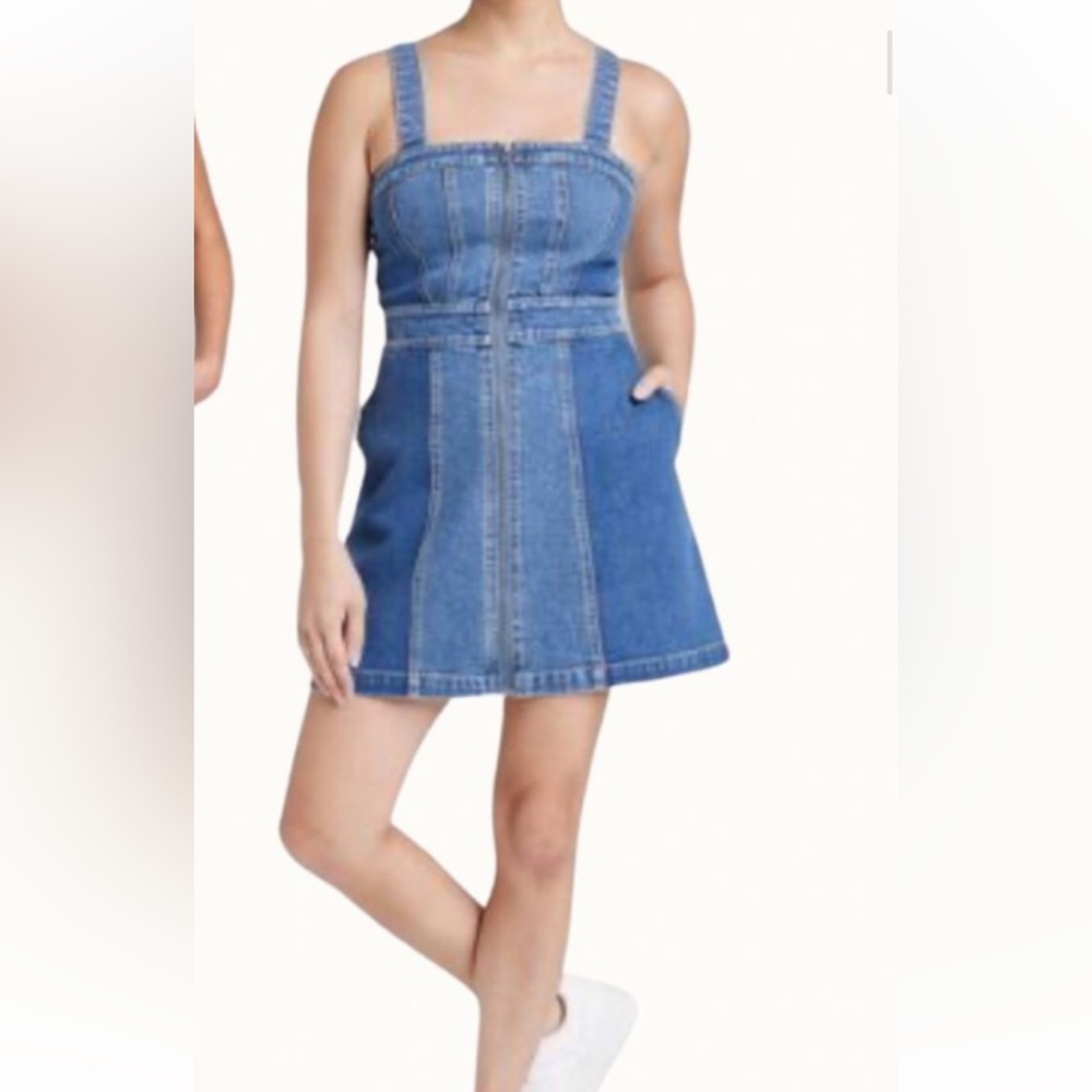Target Wild Fable Denim Jean Overall Mini Dress